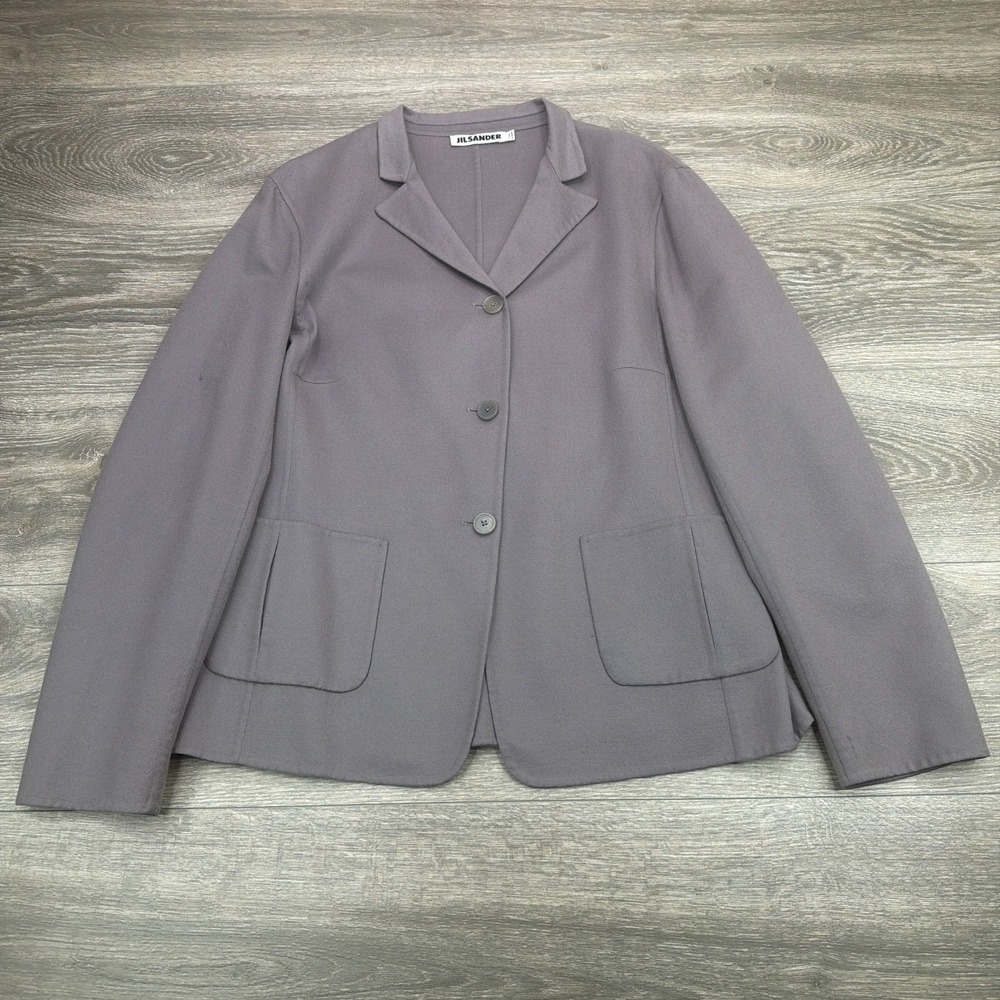 Jil Sander Blazer Jacket Womens 42 Gray Cashmere Pocket Unconstructed Italy Made